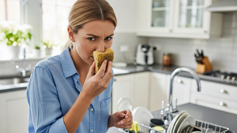 Odeur, moisi… Ce geste miracle redonne fraîcheur et propreté à vos éponges de cuisine en quelques secondes !