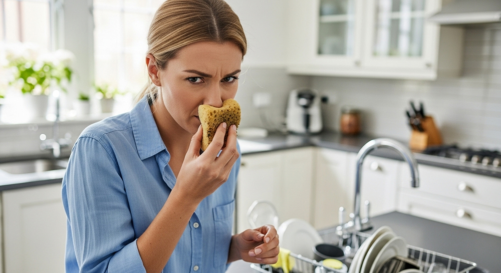 Odeur, moisi… Ce geste miracle redonne fraîcheur et propreté à vos éponges de cuisine en quelques secondes !