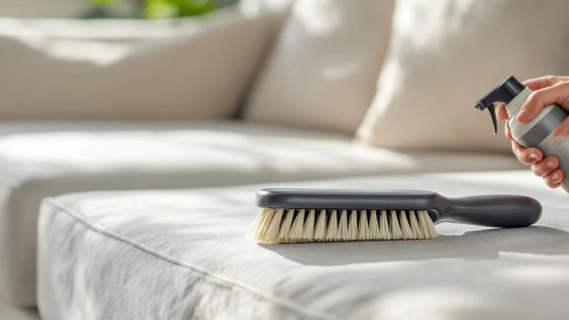Nettoyer son canapé microfibre efficacement avec une mousse sèche et une brosse souple