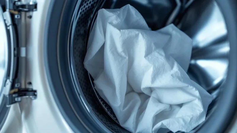 Mouchoir en papier dans la machine : l&rsquo;astuce pour éviter la catastrophe