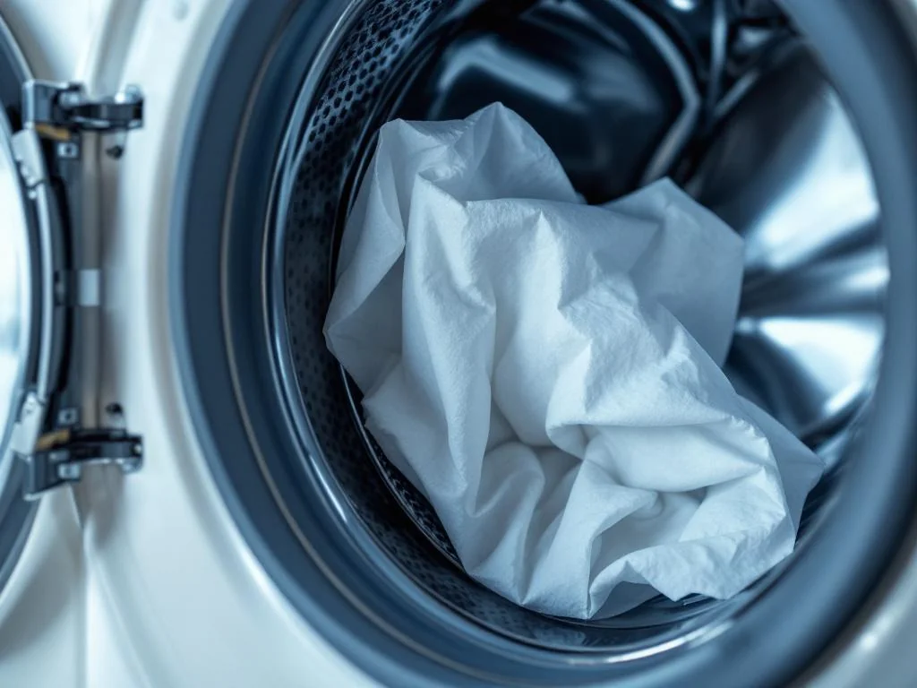 Mouchoir en papier dans la machine : l&rsquo;astuce pour éviter la catastrophe