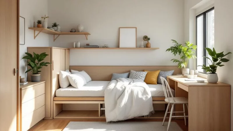 Astuce pour faire paraître votre petite chambre deux fois plus grande