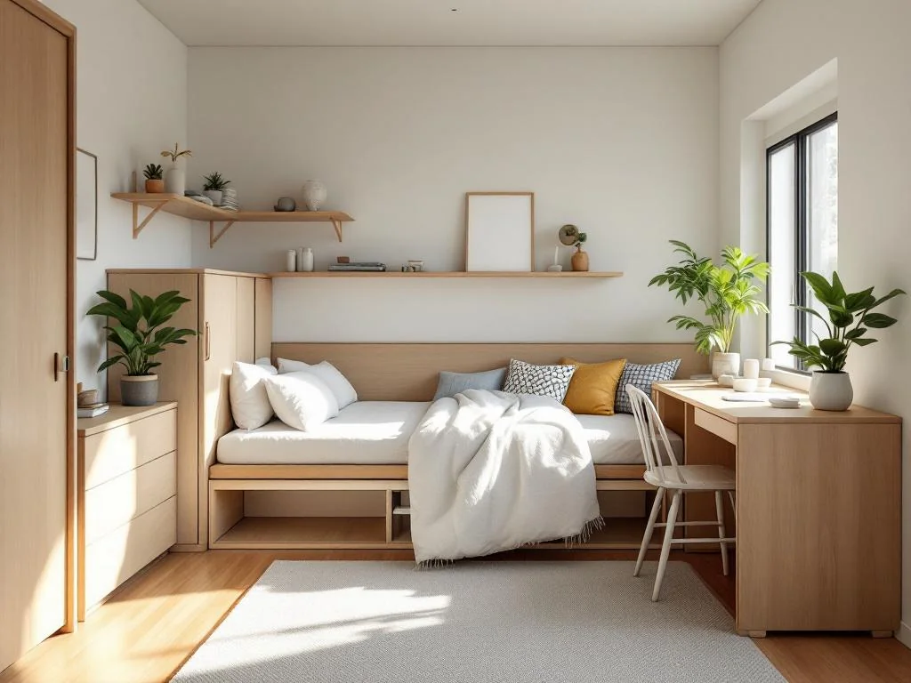 Astuce pour faire paraître votre petite chambre deux fois plus grande